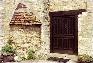 View of bread oven & replica 16th century door