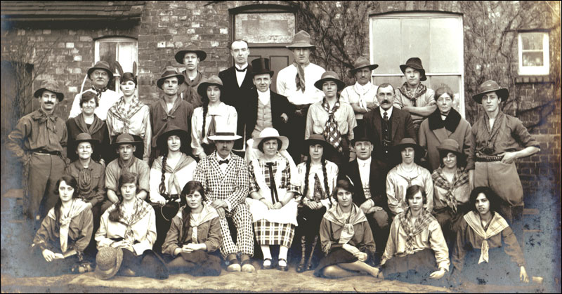  Choral Society Back row left to right: Arthur Cowley, Harry Cook, Fred Green, unknown, unknown, Third row:Alec Burbidge, Mrs. Evans, unknown, unknown, Burt Evans, Elsie Booth, unknown, Minnie Rainbow, Mr. Middleton, Mrs. Marsh, John Cowley, Seated row: Mrs. Mills, Harry Clarke, Nellie Cook, John Rainbow, Mrs. Middleton?, Connie Rainbow, Jessie Nichols, Grace Olney, unknown Front row: Nellie Maltby, Lilly Marsh, unknown, unknown, unknown, Bessie Panter