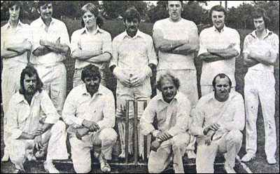 Castlethorpe's team: Back Row: B. Scripps, R. Hart, P. Scripps, E. Pearson, J. Pittam, D. Oakley, M. Jones Front Row: D. Ell, A. King (capt), B. Hawksworth, A. Pittam