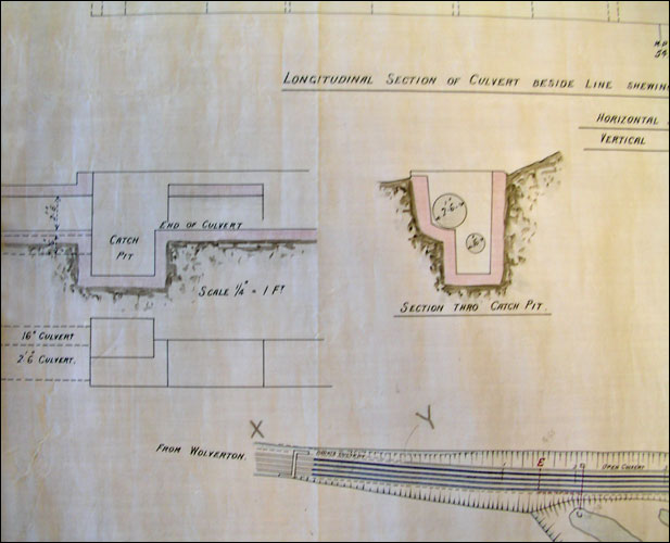 Plan for the culvert at Castlethorpewater troughs