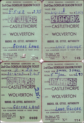 Scholar Season Tickets issued from Castlethorpe Station to Wolverton Station