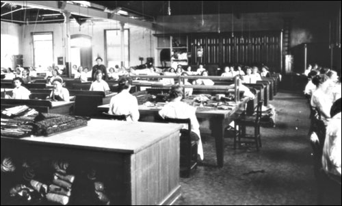 Wolverton Works - Sewing Room - early 1900s