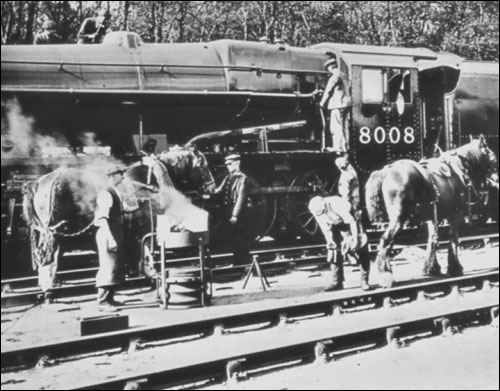 Wolverton Works - Shoeing Horses in 1935