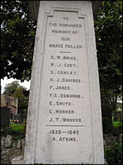 Front side view of War Memorial