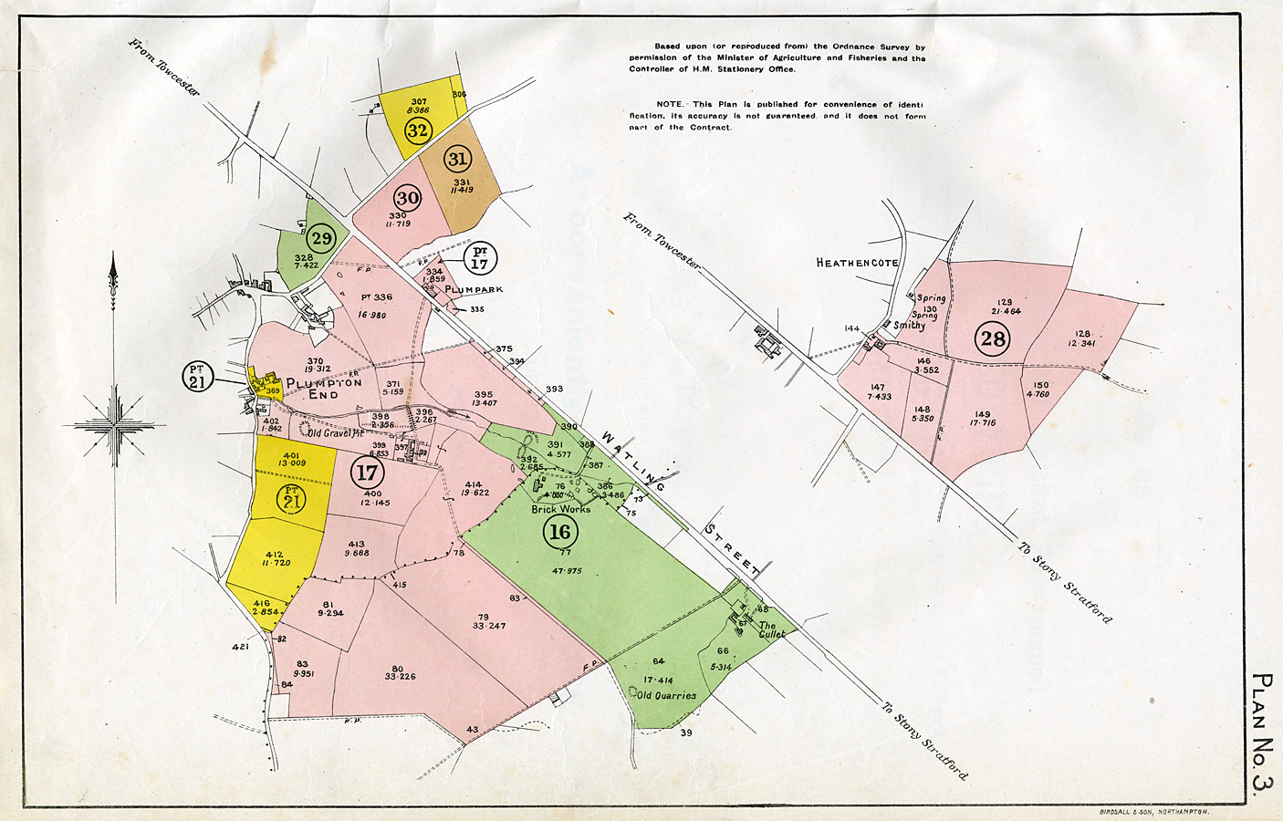 Sale Map 03 for Plumpton End & Heathencote 1920