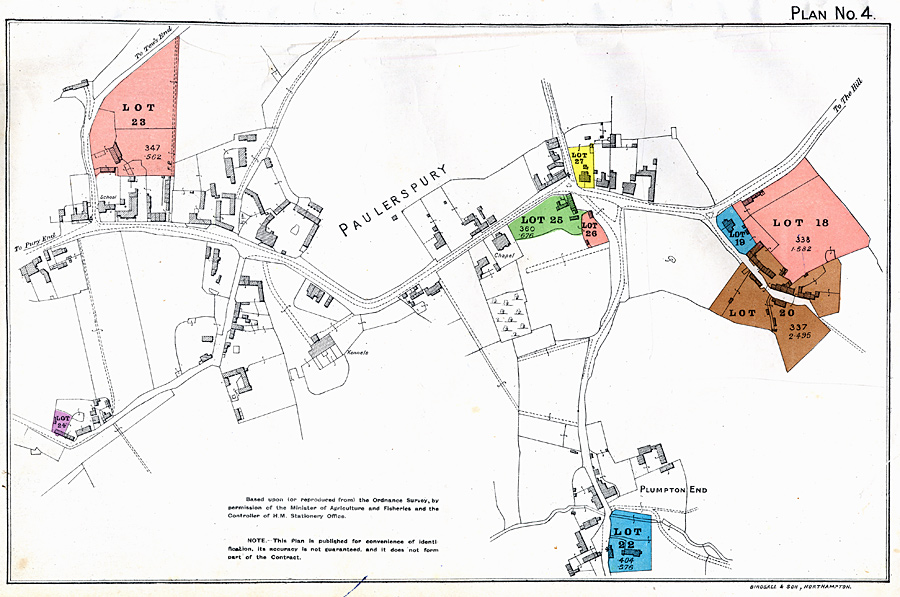 Sale Map 03 for Plumpton End & Heathencote 1920