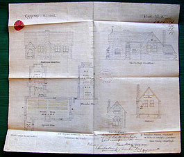 Architect's drawings for Grafton School,by Swinfar Harris of Stony Stratford 1872