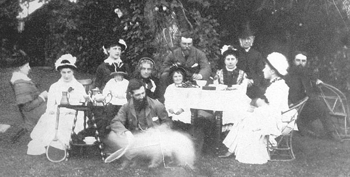 Under the old Willow tree in the garden at Grafton c. 1882 