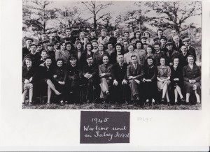 Workers from Hanslope village and others with RAF personnel at Salcey Forest depot, 1945