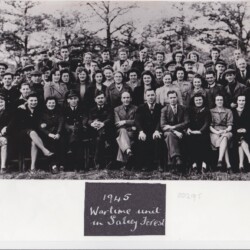 Workers from Hanslope village and others with RAF personnel at Salcey Forest depot, 1945