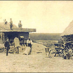 Forest Farm, threshing machine c.1930