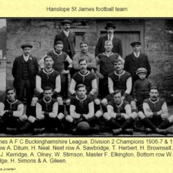 Hanslope football team, Buckinghamshire league champions 1906-7 and 1907-8