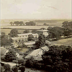 Park Road viewed from the church tower, prior to building Weavers End, etc.