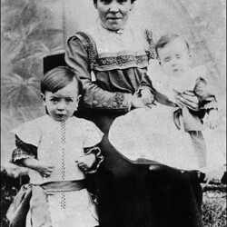 Annie Keeves (nee Clarke) with Alf aged 2 and Margaret 10 months c.1916
