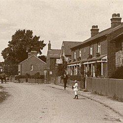 Peach View in Gold St., and the Black Bull pub beyond c.1920