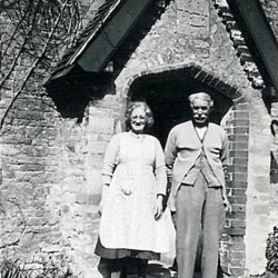 Daisy Grace and her father Gerry in Tathall End
1950
