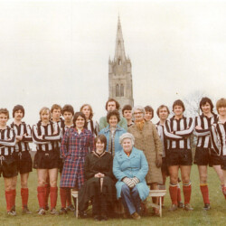Soccer team 1970 in the recreation field, Castlethorpe Rd