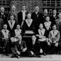 Oddfellows group outside the Cock pub c.1955.