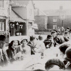 King George VI Coronation party 1937 outside the Cock.