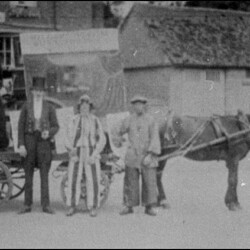 Charley Garrett's greengrocer's cart at the Hanslope Carnival, 1914
outside the Watts Arms