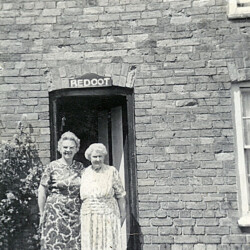 Mrs Dudley (nee Gregory) and Mrs Cook outside Redcot, Long St Road