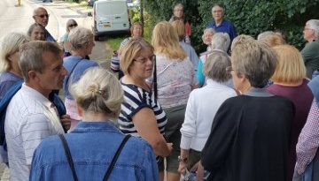 Attendees at a Newport Pagnell walk led by Don Hurst
