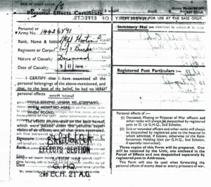Peter Hooton - Personal Effects Certificate ph