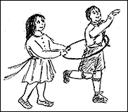 Using a hoop for pretended horse racing