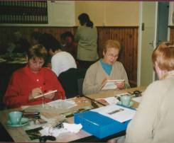 Sewing session in the Reading Room