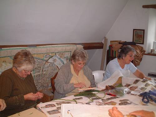 Sewing on the main canvas