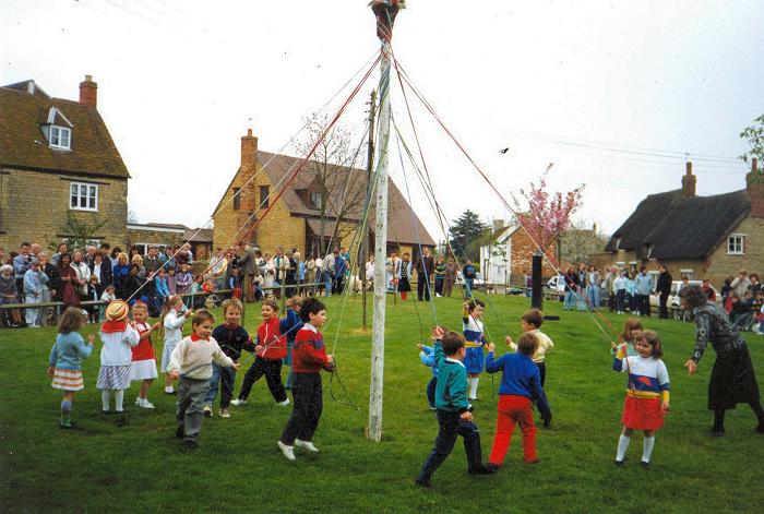 Dancing around the maypole