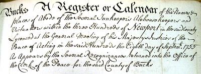 1755 Newport Hundreds Title