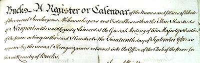 1763 Newport Hundreds Title