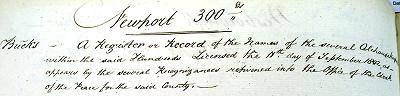 1802 Newport Hundreds Title