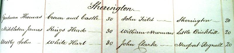 1827 Sherington Victuallers