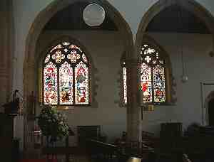Stained-glass windows in the South Aisle of St Laud's