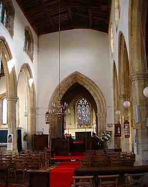 The Nave with brass chandelier