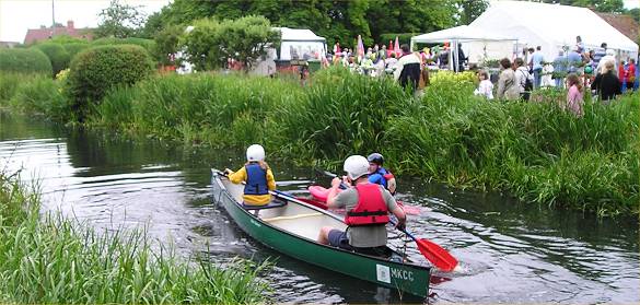 Canoeing on the Moat at the 2005 Sherington Village Fete