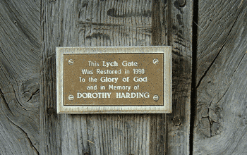 Plaque on the Lych Gate