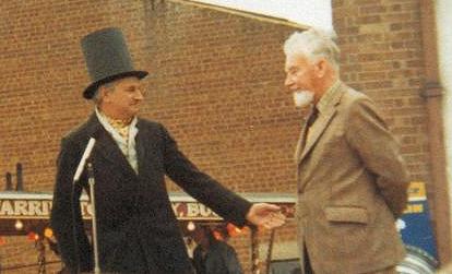 Opening the 1977 Sherington Feast (on the right - pictured with Peter Gardner)