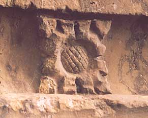 Moulding above west door