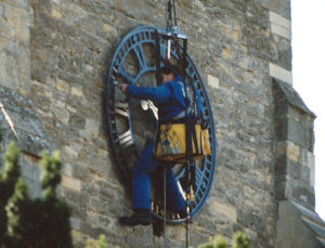 Clock face re-gilded in1996