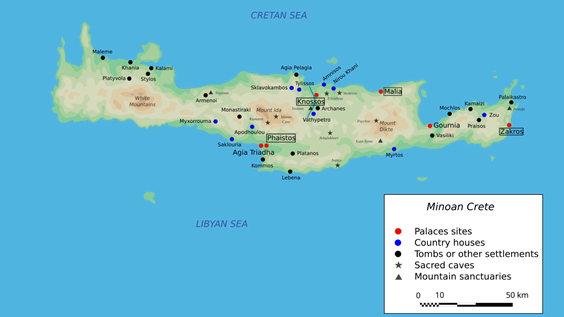 Map of Minoan Crete