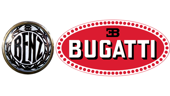 Benz and Bugatti logos