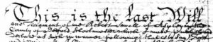 Will of Robert Sawell, schoolmaster, Aspley Guise