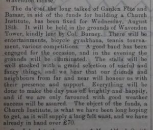 From Wavendon Parish Magazine, August 1897 [Authors collection]