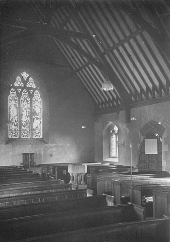 St Leonards where the organ now stands. 1940s photograph by Mr De Blois Leach - Northants Record Office. 