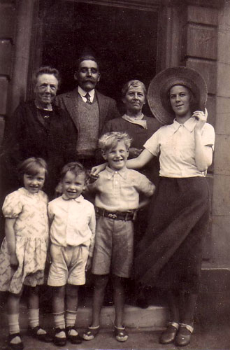 Ada, left with grandchildren Marjorie & Arnold