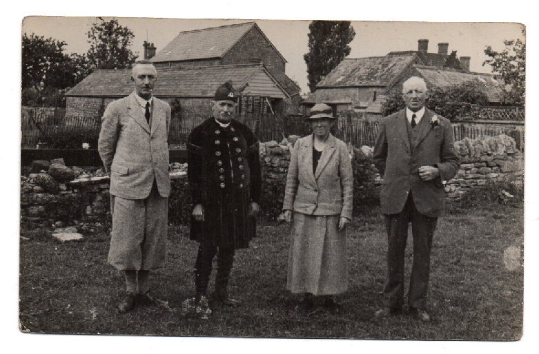 Yardley Gobion Jubilee Memorial Hall Fete May 1936 this was held behind the site for the new hall. Mr A. N. Harris (Architect), Tommy Cadd, Mrs Leach and Mr Charles Weston.